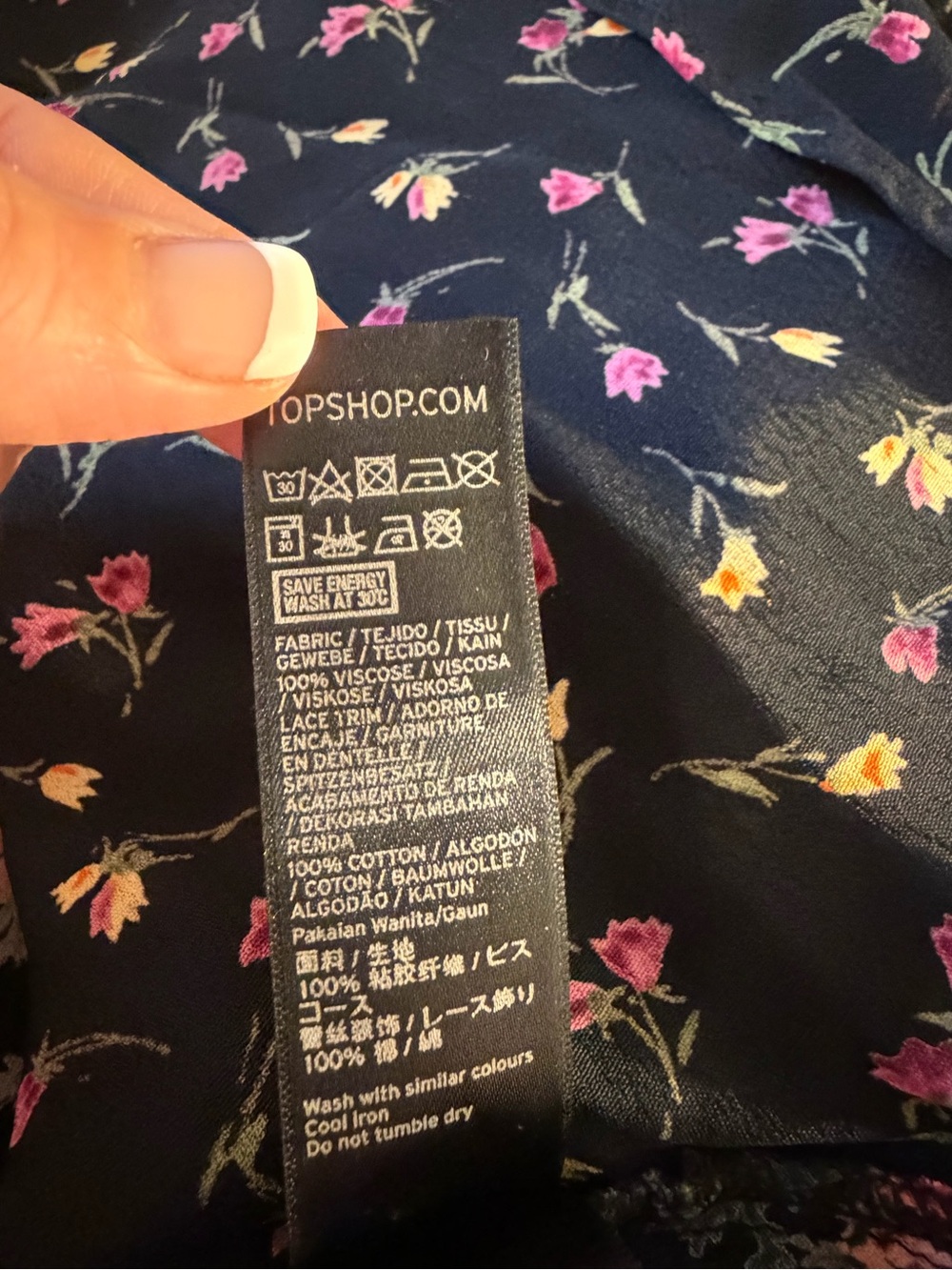 Topshop Nordstrom floral ruffle lace-up back splice d-ring maxi dress Size 4 - Picture 14 of 14
